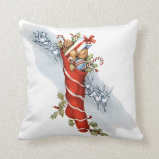 Coussin Noël vintage stockant complètement des jouets