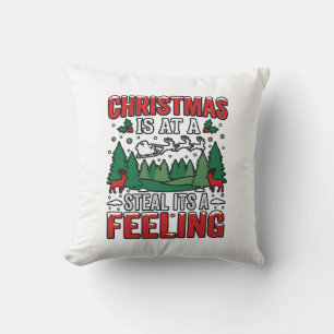 Coussin Noël Voler C'est Un Sentiment Renne Traîneau Desi