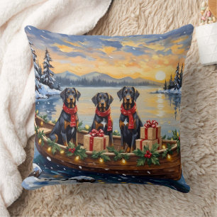 Coussin Noël Weimaraner Bateau Férié