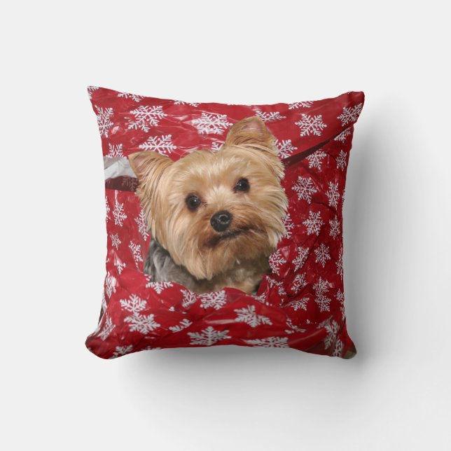 Coussin Noël Yorkie (Recto)