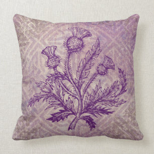 Coussin Noeud celtique pourpre de chardon écossais