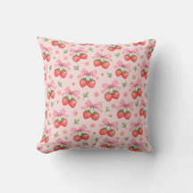Nœud en vichy rose motif floral fraise