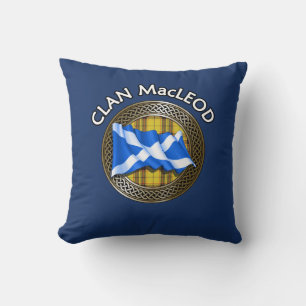 Coussin Nœud et drapeau tartan du clan MacLeod