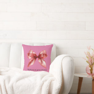 Coussin Nœud Rouge Rose