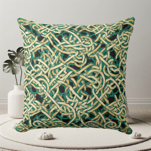 Coussin Nœuds Éternels Art Décoratif Celtique Héritage Ver