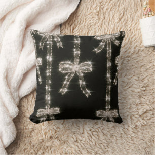 Coussin Nœuds scintillants noir blanc  