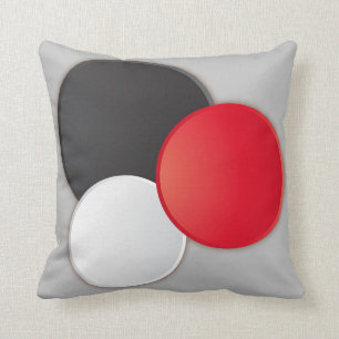 Coussin Noir abstrait moderne de coussin, rouge, blanc,