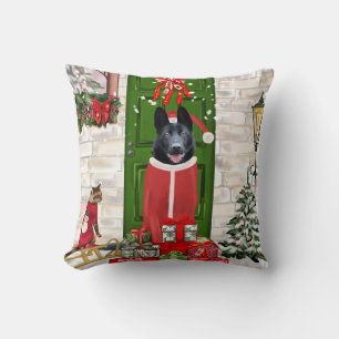 Coussin Noir Allemand Berger Chien Noël