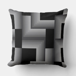 Coussin Noir, argent, cool, unique, tendance formes carrés