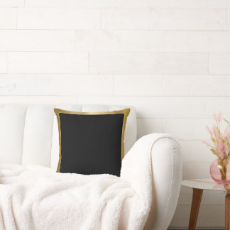 Coussin Noir atmosphérique avec bordure or