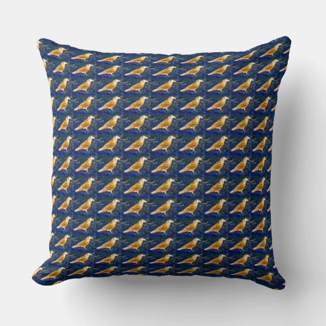 coussin noir avec corbeau brun (Recto)