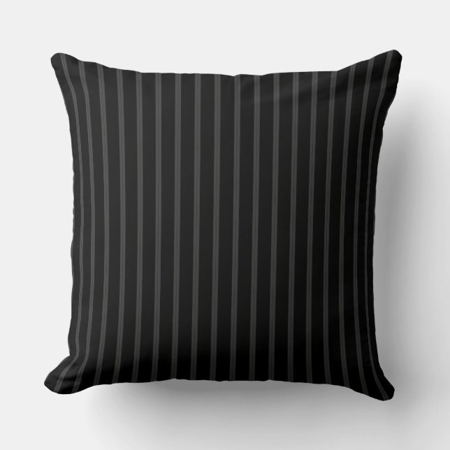 Coussin noir avec des rayures grises (Recto)