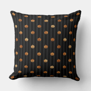 COUSSIN NOIR AVEC ORANGE HALLOWEEN CITROUILLE