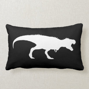Coussin noir avec silhouette T-Rex