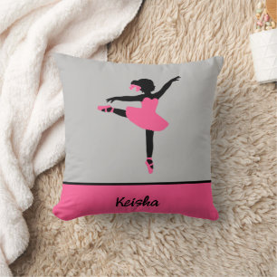 Coussin Noir Ballerina Silhouette personnalisée