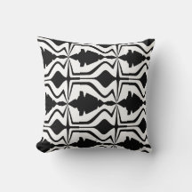 Noir Blanc Abstrait Wave Design Gros carreaux