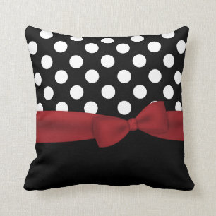 Coussin noir, blanc, et rouge élégant de