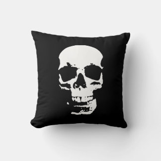 Coussin Noir & Blanc Pop Art Crâne stylish Cool Metal
