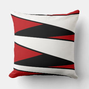 Coussin Noir, Blanc, Rouge Trappe Design sur l'oreiller à 