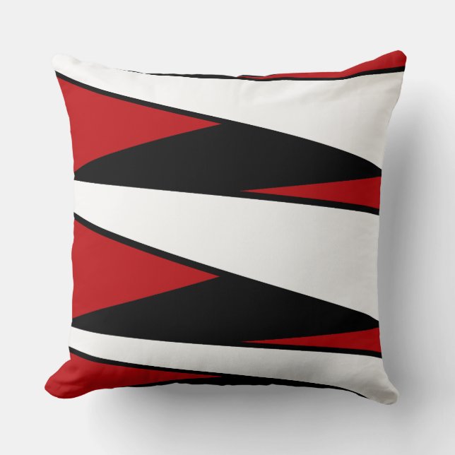 Coussin Noir, Blanc, Rouge Trappe Design sur l'oreiller à  (Recto)
