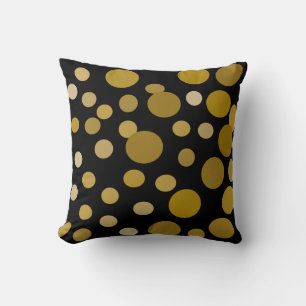 Coussin noir bulle d'or