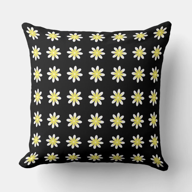 Coussin Noir : Couleur Uniforme Solide (Recto)