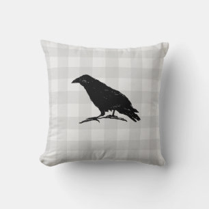 Coussin Noir Crow Silhouette Halloween Oreillère à lancer
