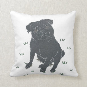 Coussin noir de carlin