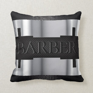 Coussin Noir de coiffeur, argent