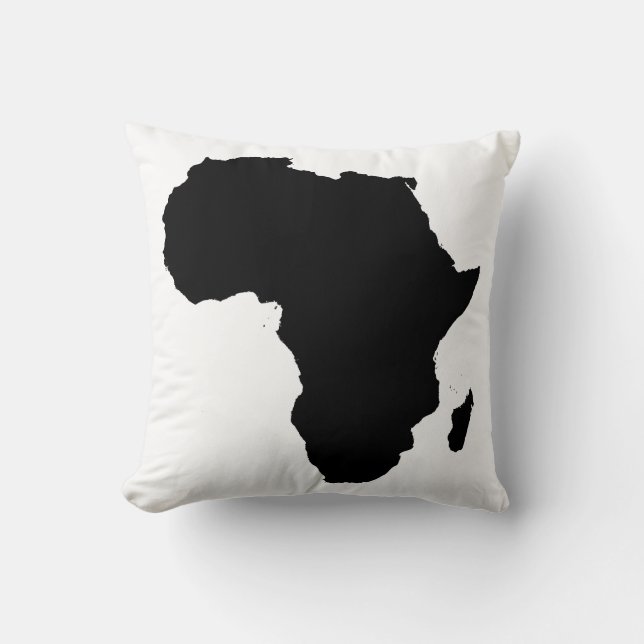 Coussin noir de l'Afrique et par blanc bourré (Recto)