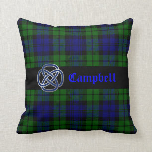 Coussin noir de plaid de tartan de montre