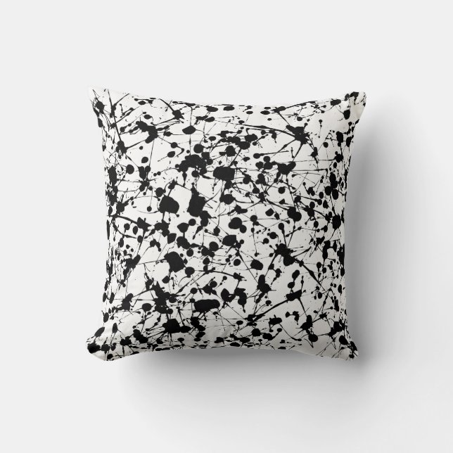 Coussin noir d'éclaboussure de peinture (Recto)