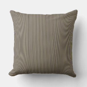 Coussin Noir et beige à rayures fines