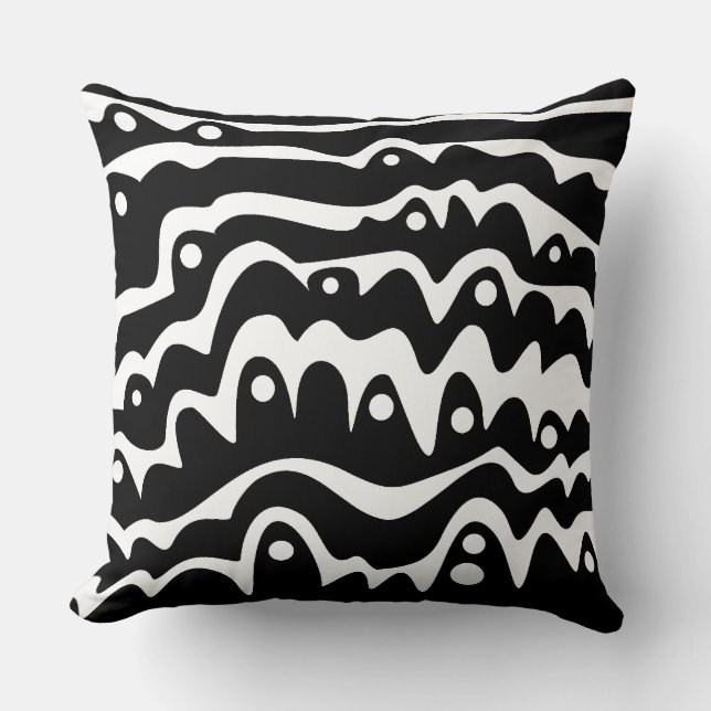 Coussin Noir et blanc Abstrait (Recto)