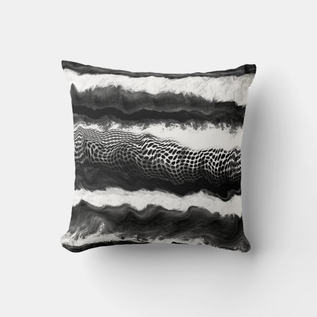 Coussin Noir et blanc Abstrait Illusion Art moderne (Recto)