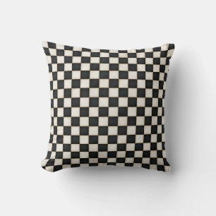 Coussin Noir et blanc antique À damiers