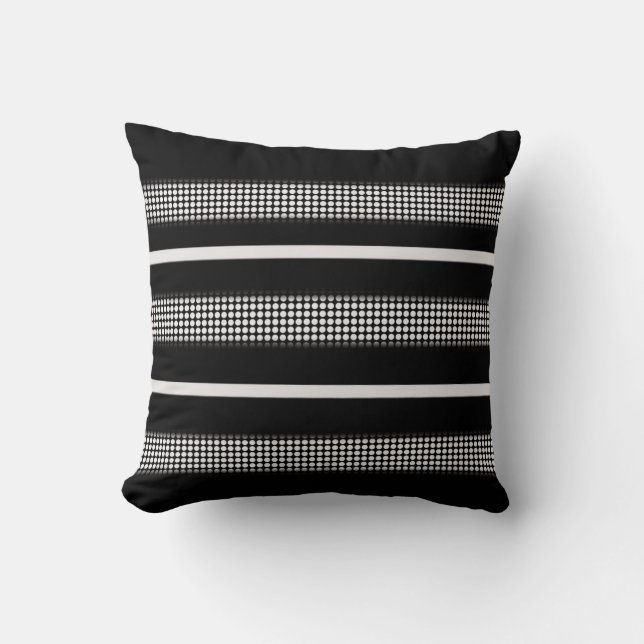 Coussin noir et blanc avec le point et la ligne (Recto)