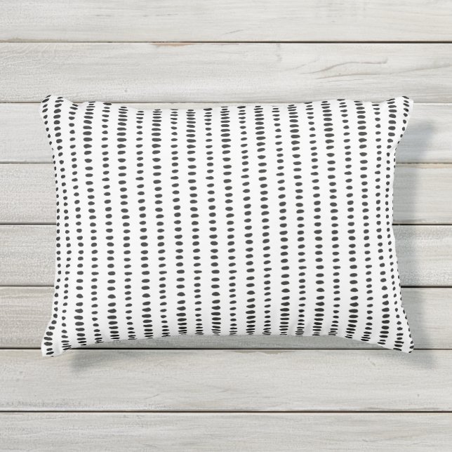 Coussin noir et blanc d'abrégé sur de motif (Devant)