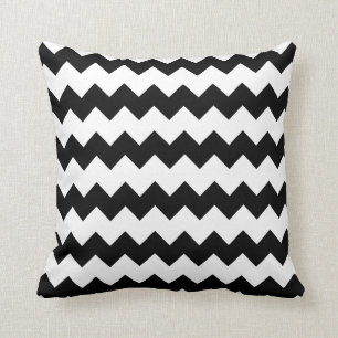 Coussin noir et blanc de Chevron de bloc