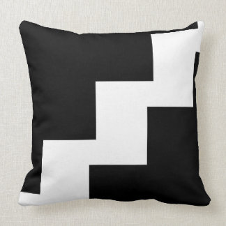 Coussin noir et blanc de lancer de Chevron