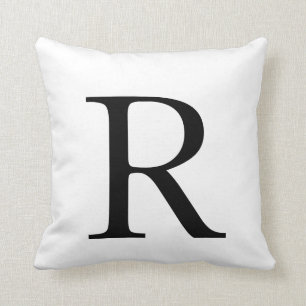 Coussin noir et blanc de monogramme