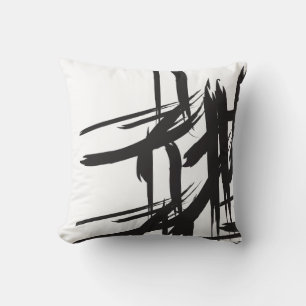 Coussin Noir et blanc, décoratif, abstrait