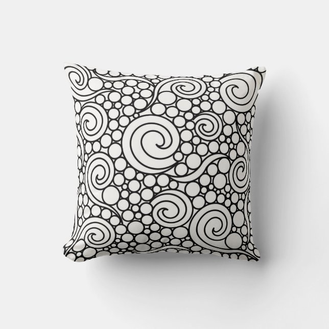 Coussin Noir et blanc élégant (Recto)