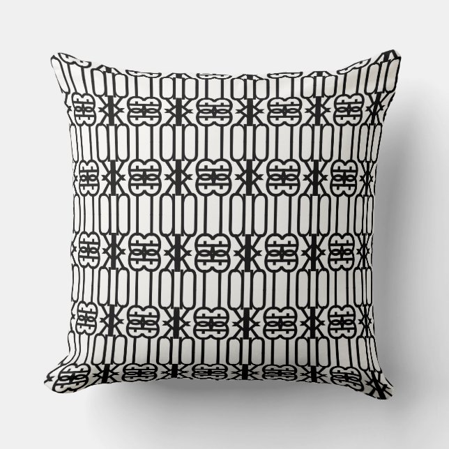 Coussin Noir et blanc élégant (Recto)