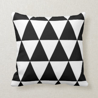 Coussin noir et blanc moderne de motif