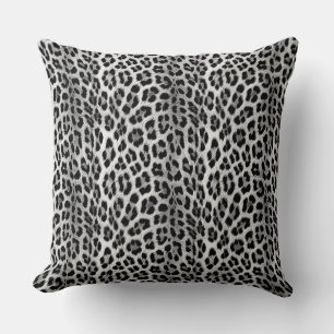 Coussin Noir et blanc monochrome, léopard motif