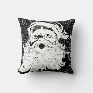 Coussin noir et blanc père Noël