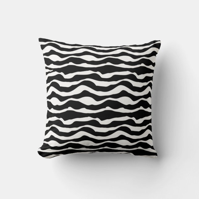 Coussin Noir et blanc poster de animal (Recto)