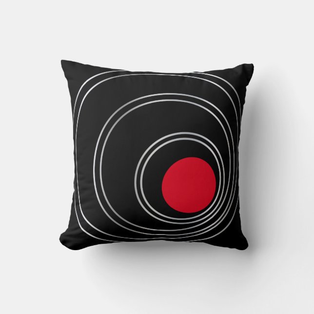 Coussin Noir et blanc scandinave, motif, simple, min (Recto)