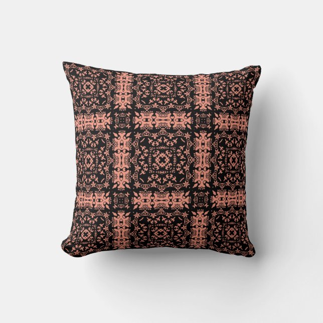 Coussin Noir et Brown, Oriental Victorien (Recto)